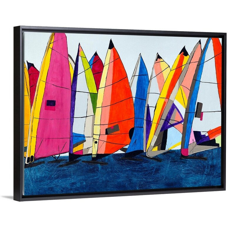 "Racing the Wind" Black Float Frame Canvas Art