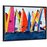 "Racing the Wind" Black Float Frame Canvas Art