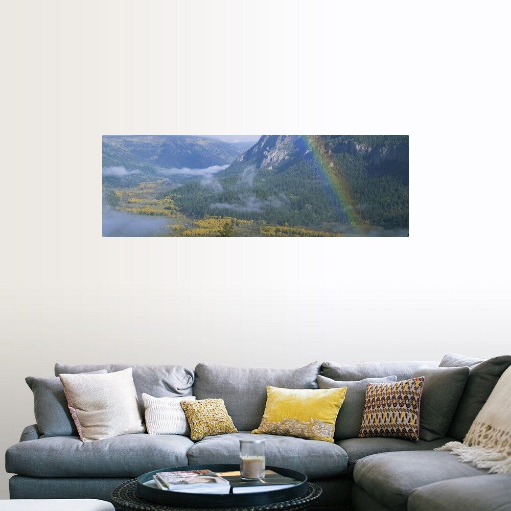 "Rainbow over a valley, Conejos County, Colorado" Poster Print