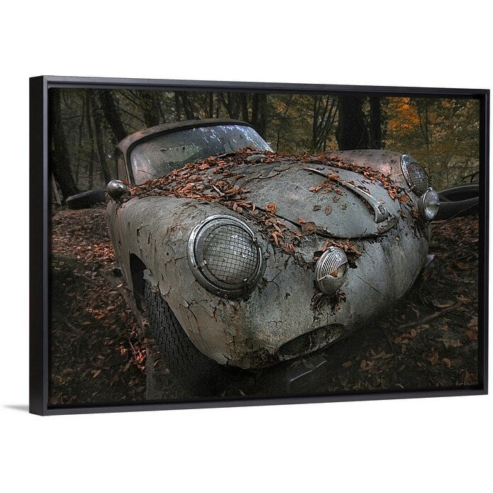 "Red Forest" Black Float Frame Canvas Art