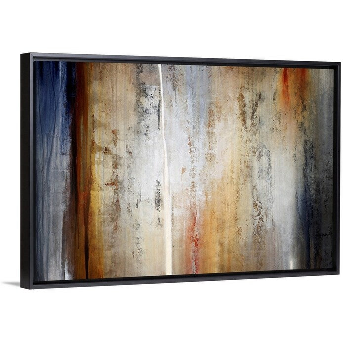 "Reminants and Rust" Black Float Frame Canvas Art