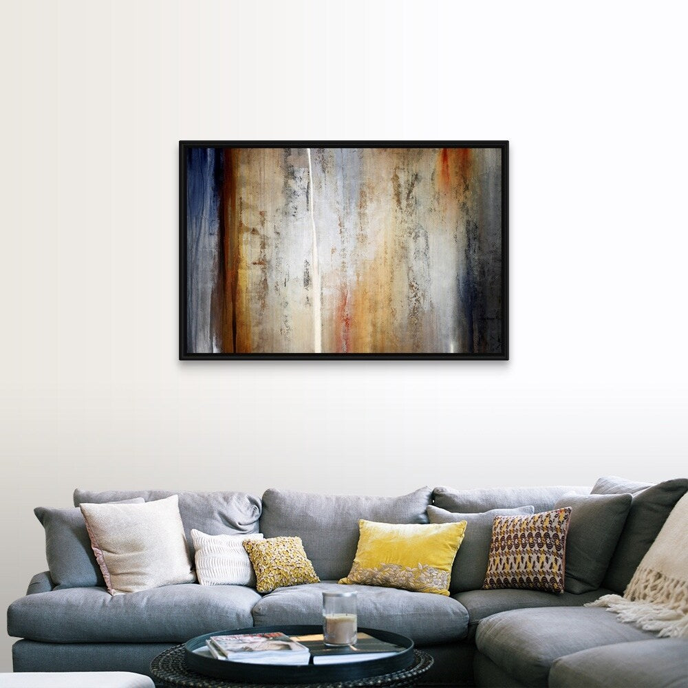 "Reminants and Rust" Black Float Frame Canvas Art