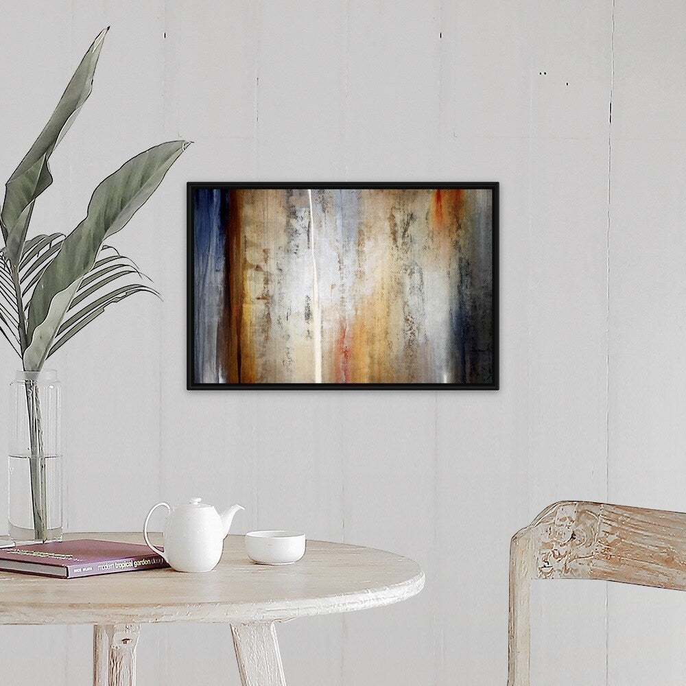 "Reminants and Rust" Black Float Frame Canvas Art