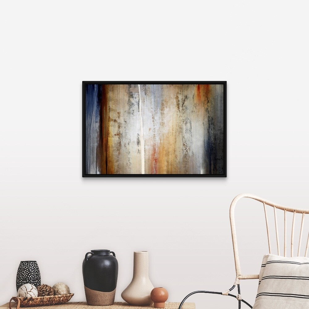 "Reminants and Rust" Black Float Frame Canvas Art