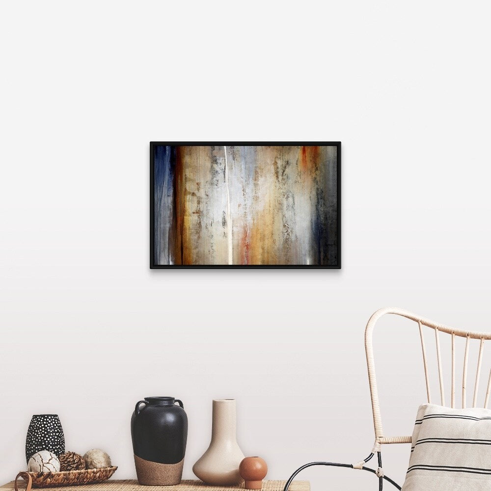 "Reminants and Rust" Black Float Frame Canvas Art