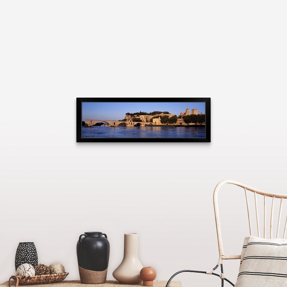 "Rhone River Avignon Provence France " Black Framed Print