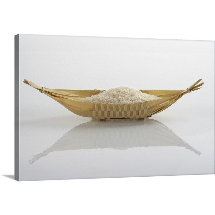 "Rice in a woven basket" Canvas Wall Art