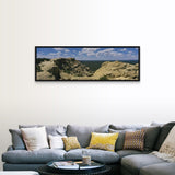 "Rock formations on a landscape, El Malpais National Monument, New Mexico" Black Float Frame Canvas Art