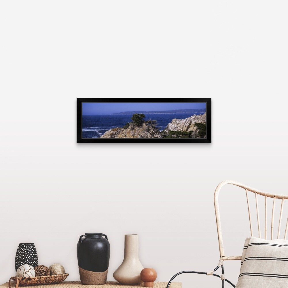 "Rock formations on the coast, Point Lobos State Reserve, California" Black Framed Print
