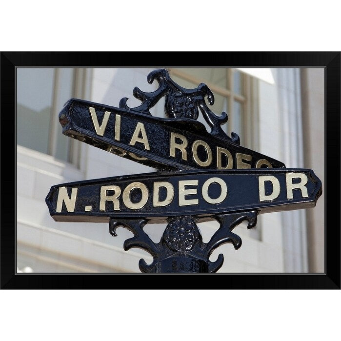 "Rodeo Drive, Beverly Hills sign" Black Framed Print