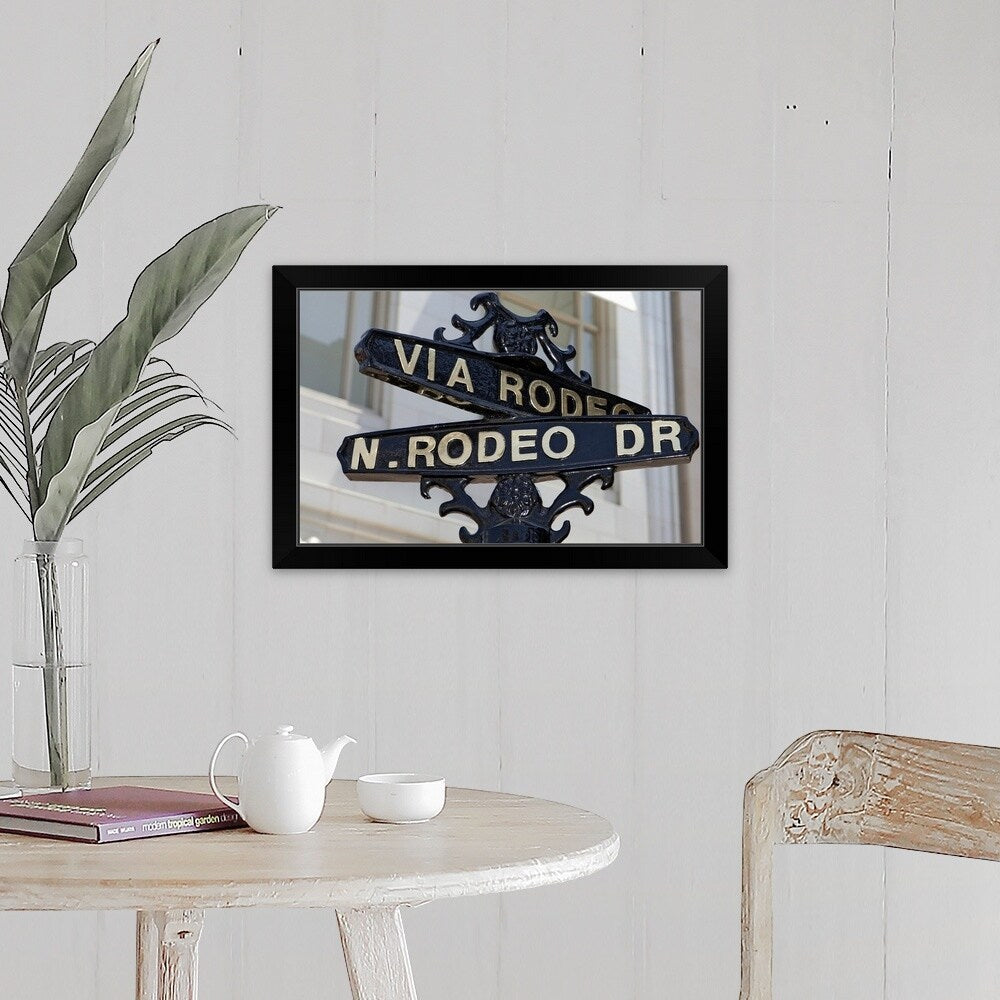 "Rodeo Drive, Beverly Hills sign" Black Framed Print