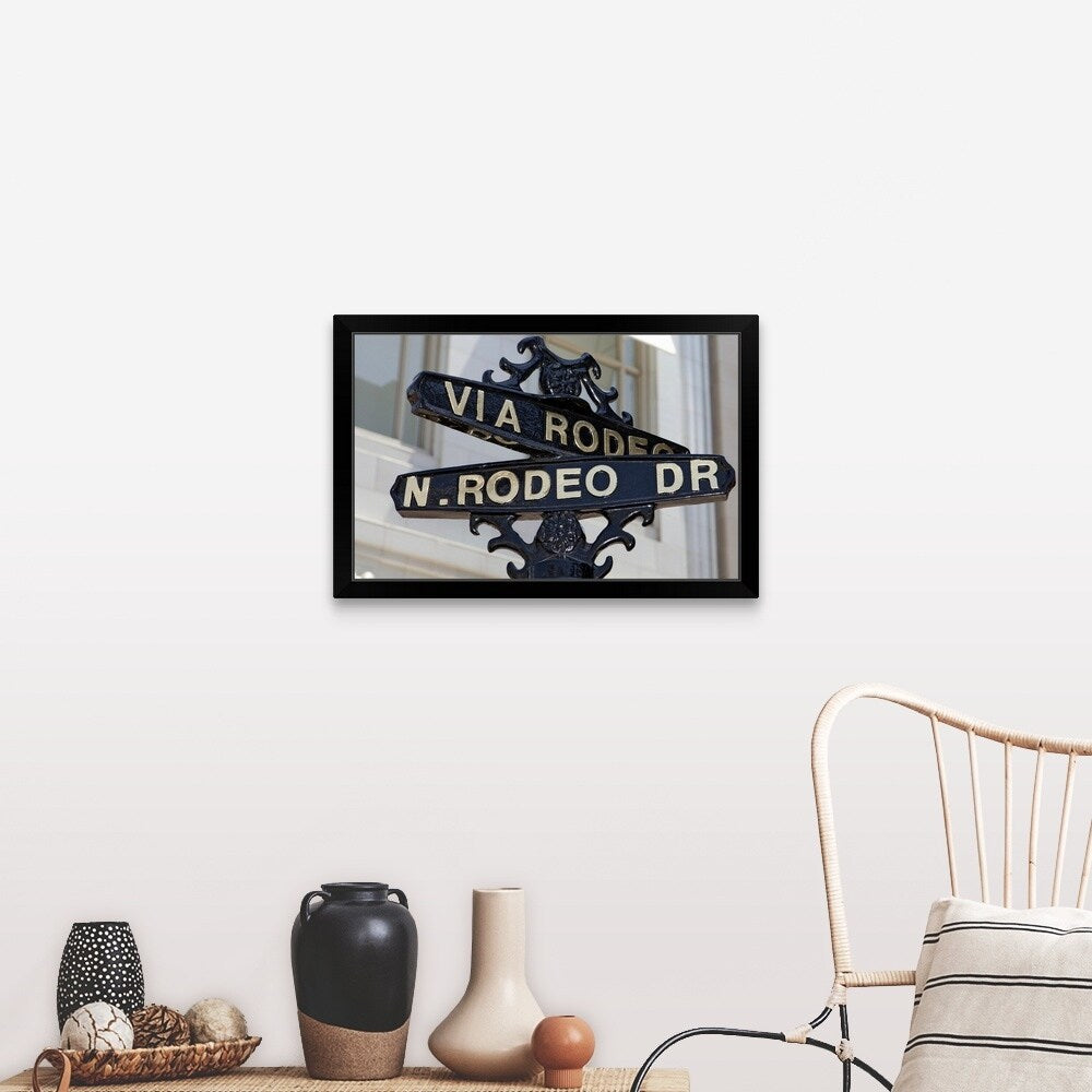 "Rodeo Drive, Beverly Hills sign" Black Framed Print