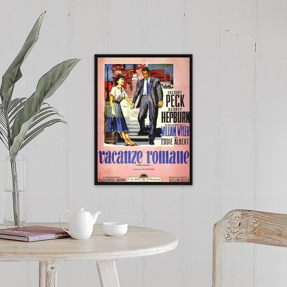 "Roman Holiday (1953)" Black Float Frame Canvas Art