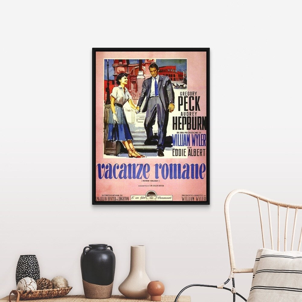 "Roman Holiday (1953)" Black Float Frame Canvas Art
