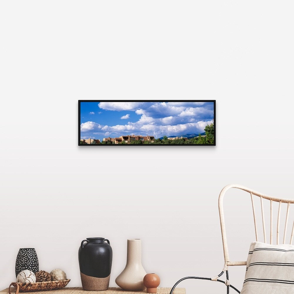 "Santa Fe NM" Black Float Frame Canvas Art