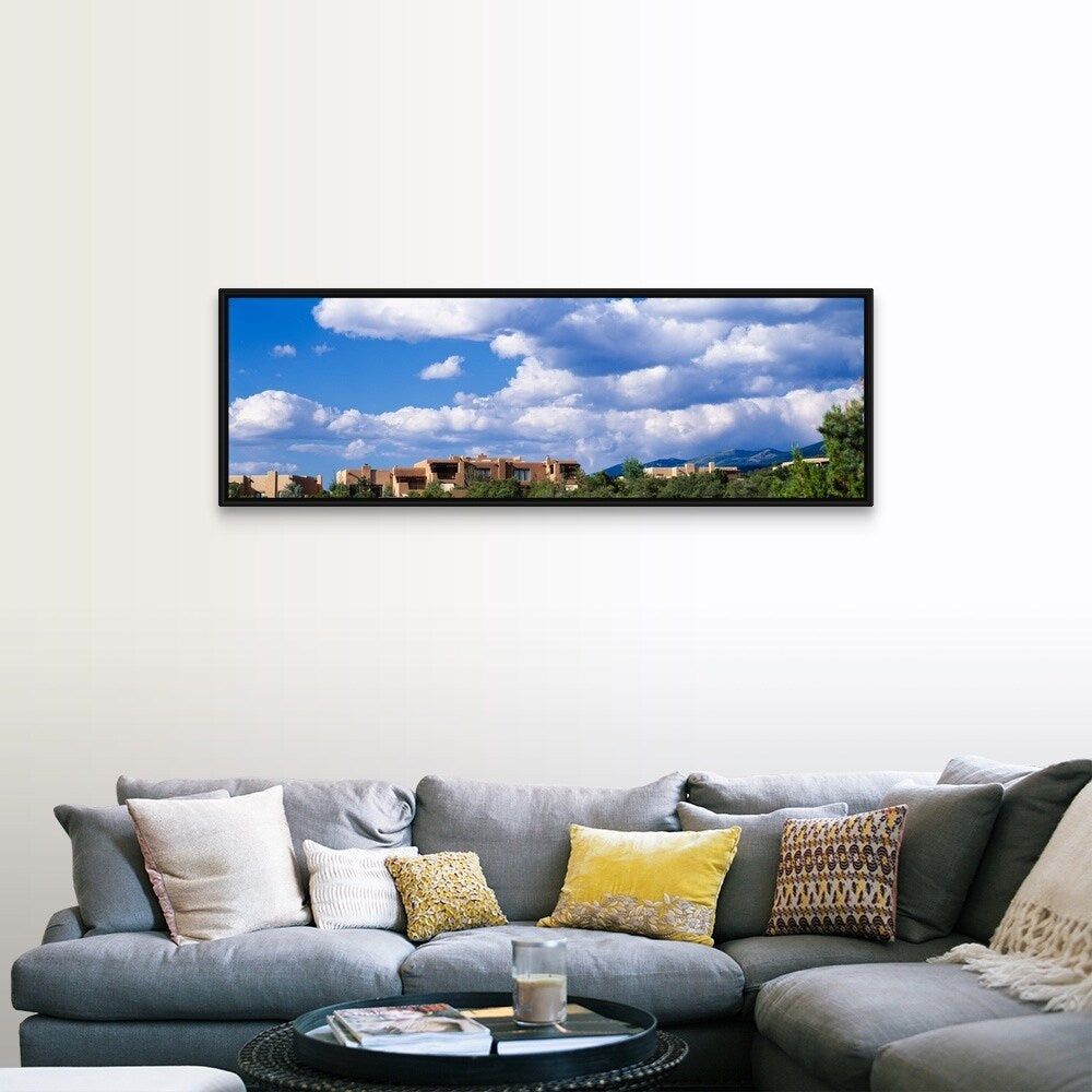 "Santa Fe NM" Black Float Frame Canvas Art