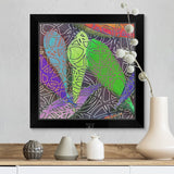 "Scribbled Petals" Black Framed Print