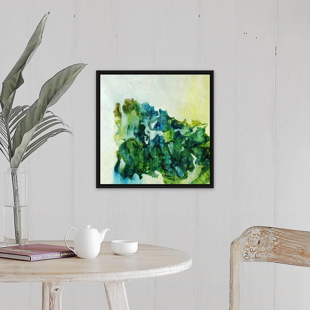 "Seaglass Shell" Black Float Frame Canvas Art