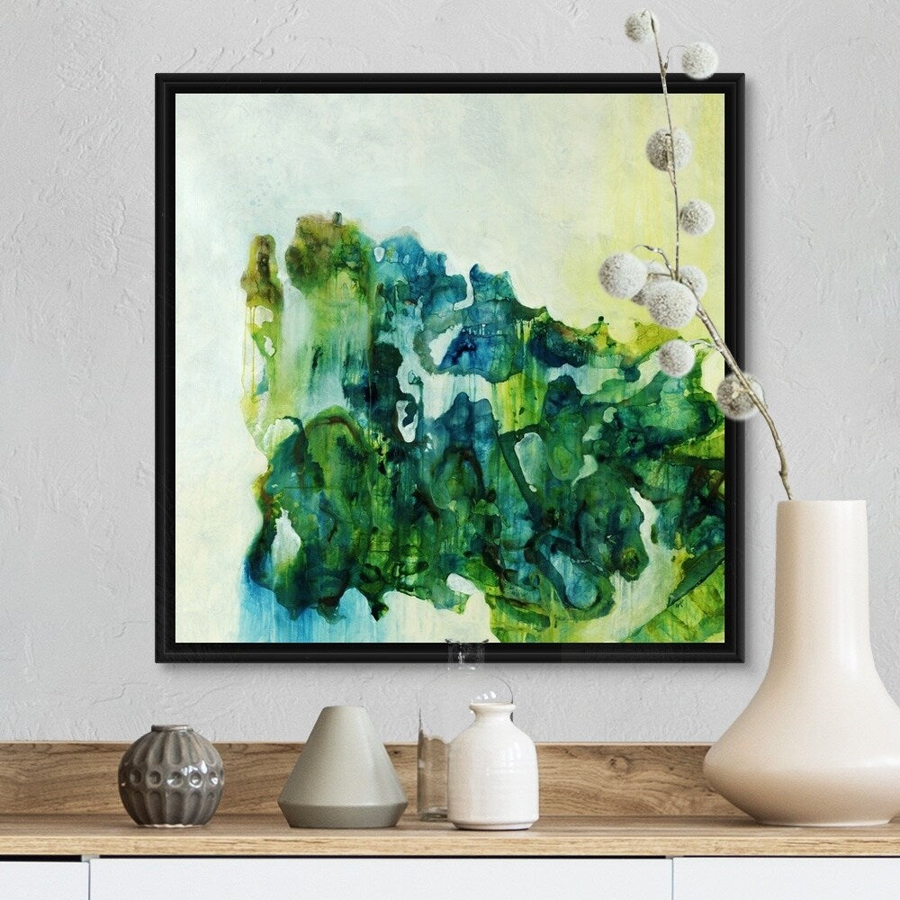 "Seaglass Shell" Black Float Frame Canvas Art