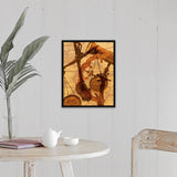 "Sextant, weight scales and a map" Black Float Frame Canvas Art