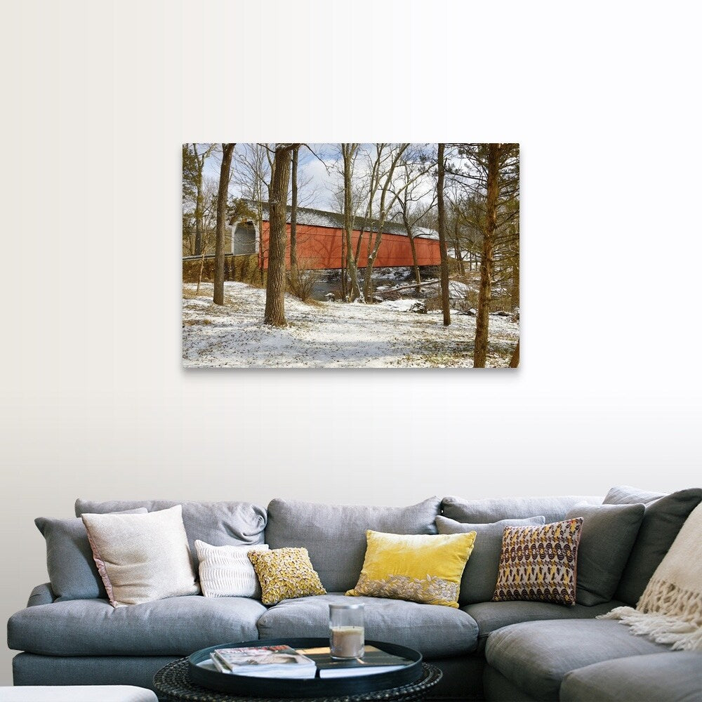 "Sheard's Mill covered bridge, eastern PA" Canvas Wall Art