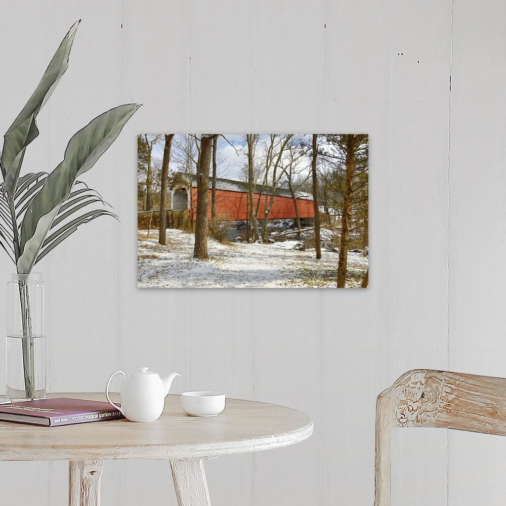 "Sheard's Mill covered bridge, eastern PA" Canvas Wall Art