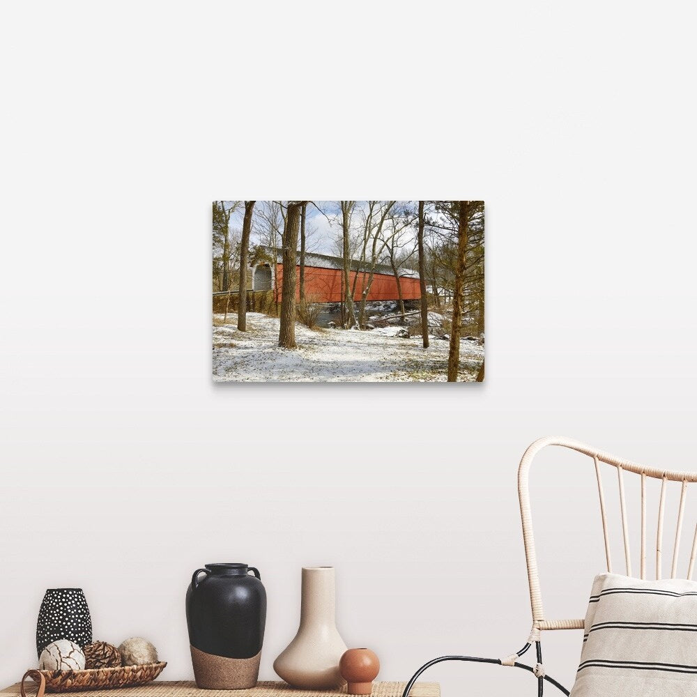 "Sheard's Mill covered bridge, eastern PA" Canvas Wall Art