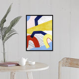 "Simple Scribbles I" Black Float Frame Canvas Art