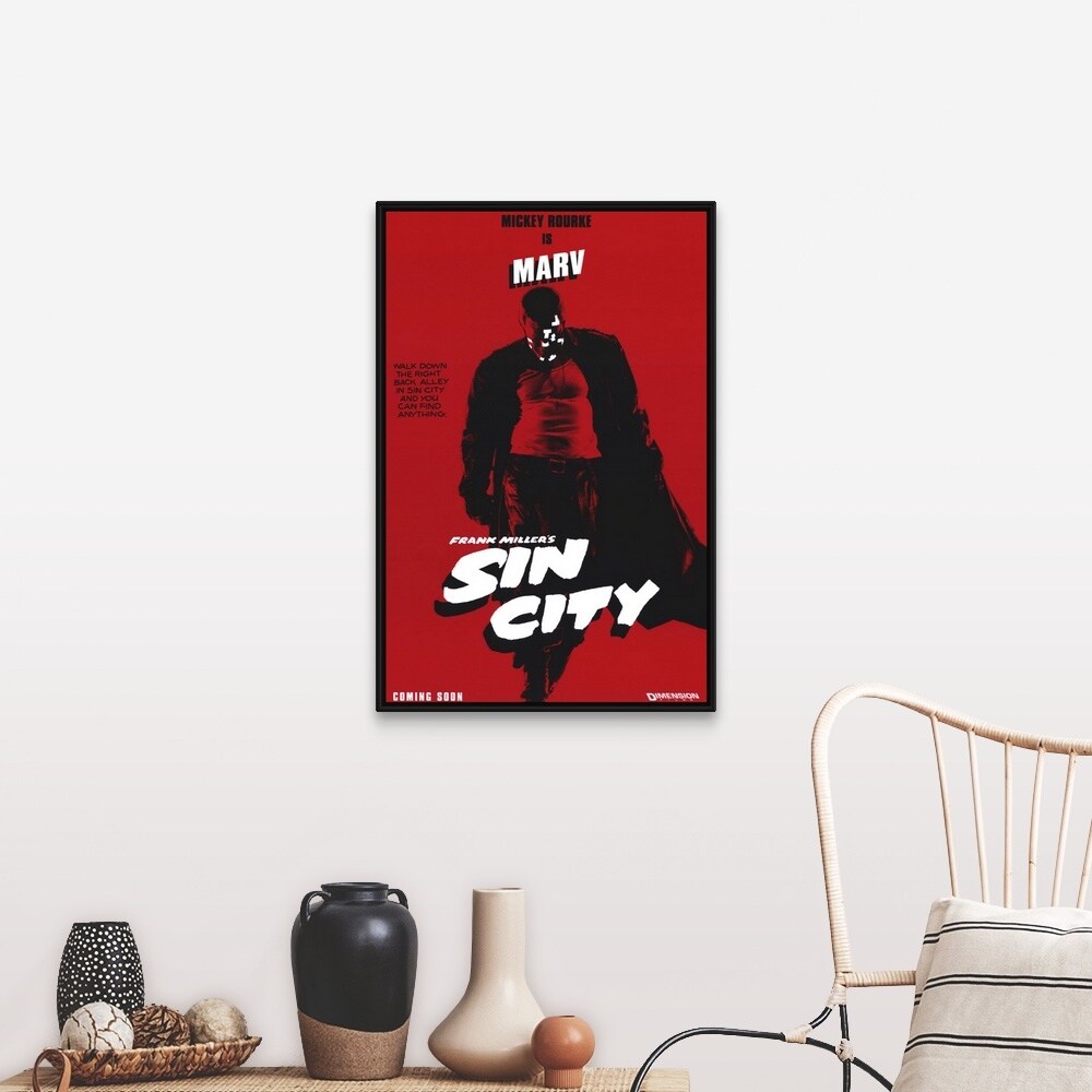 "Sin City (2005)" Black Float Frame Canvas Art