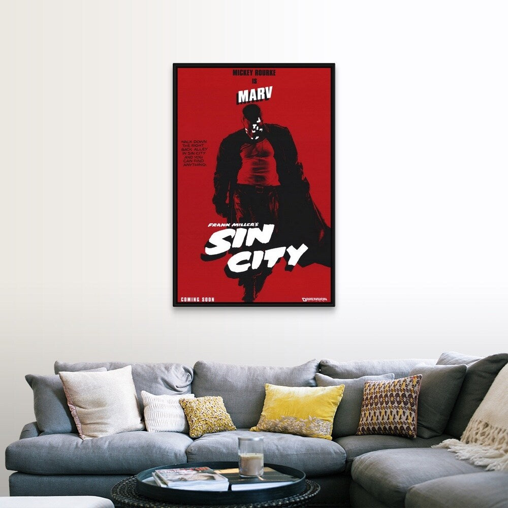 "Sin City (2005)" Black Float Frame Canvas Art