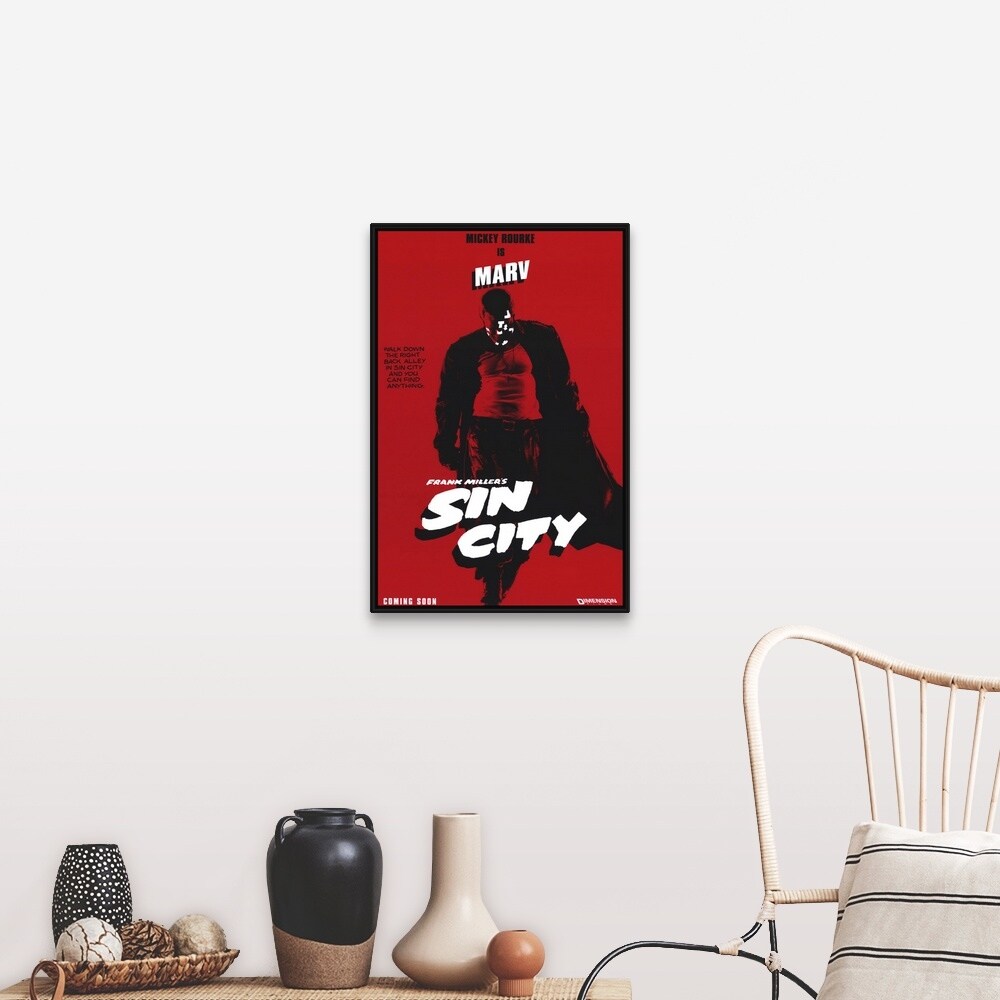 "Sin City (2005)" Black Float Frame Canvas Art