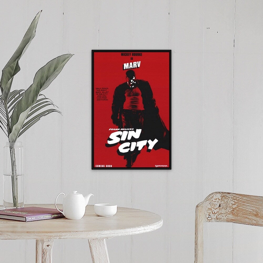 "Sin City (2005)" Black Float Frame Canvas Art