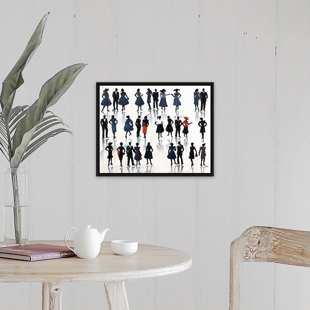 "Skirts and Suits" Black Float Frame Canvas Art