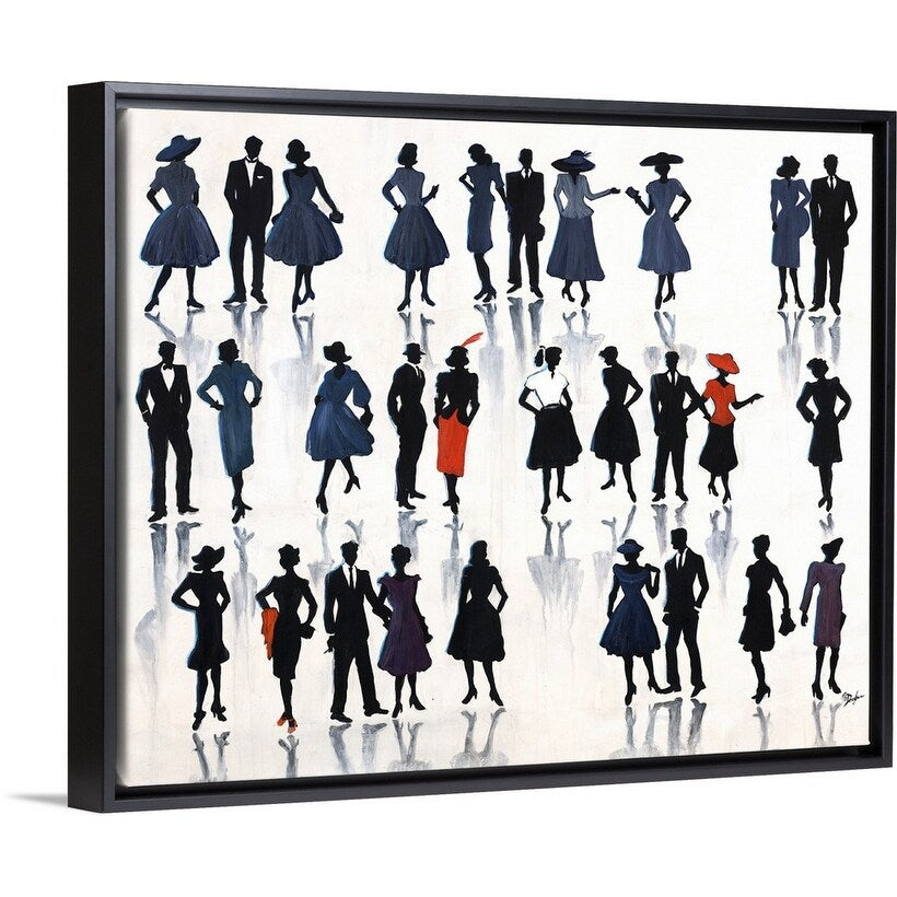 "Skirts and Suits" Black Float Frame Canvas Art