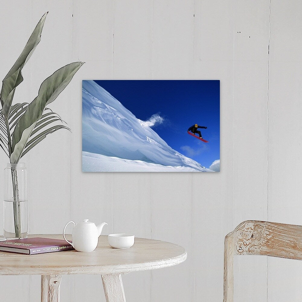 "Snowboarder in mid-air" Canvas Wall Art