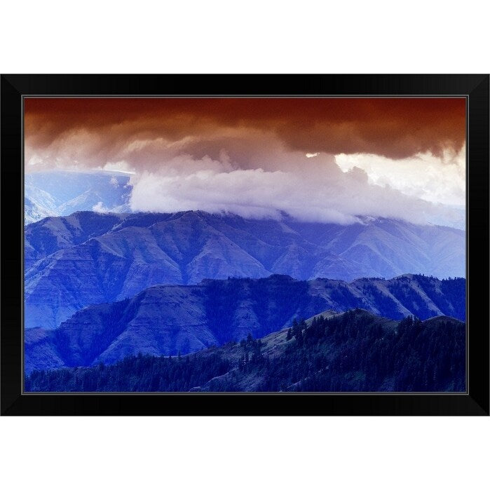 "Storm Clouds Over Hells Canyon" Black Framed Print