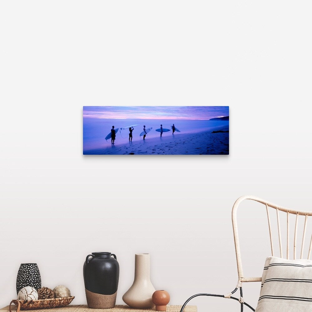 "Surfers on Beach Costa Rica" Canvas Wall Art