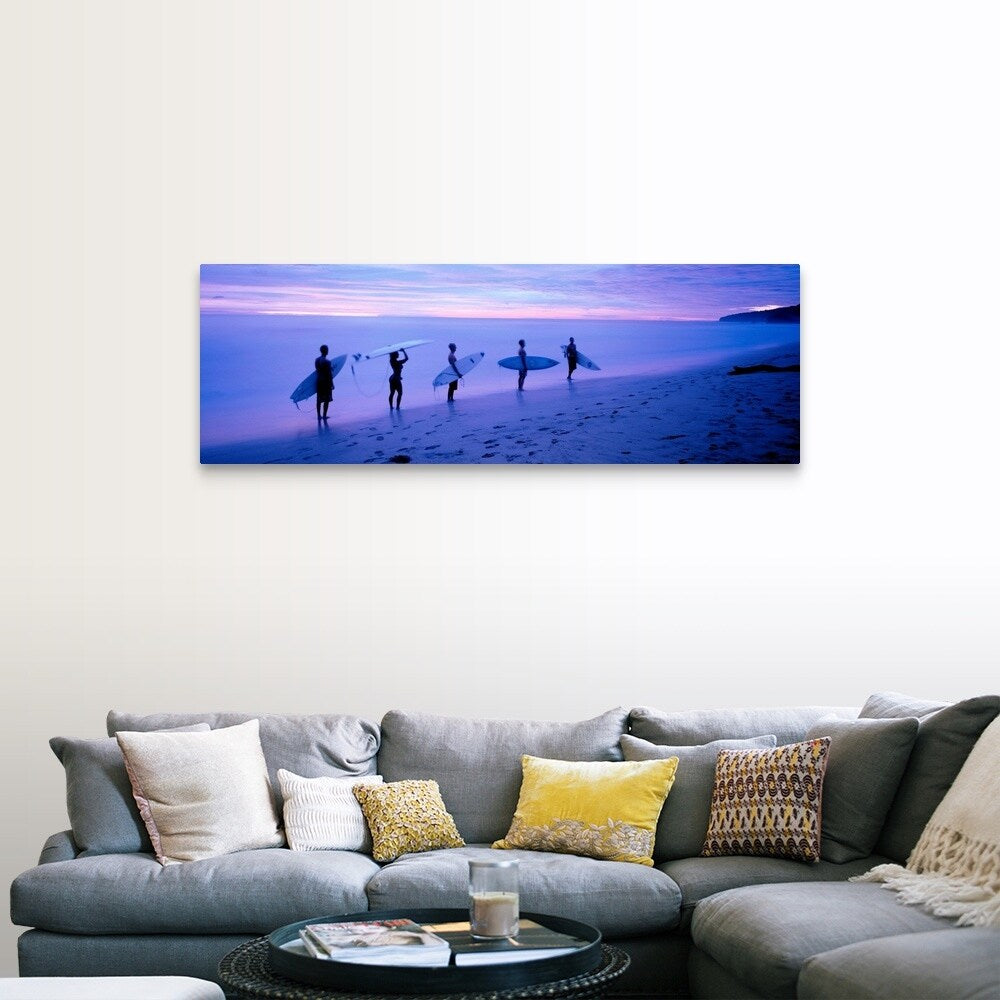 "Surfers on Beach Costa Rica" Canvas Wall Art