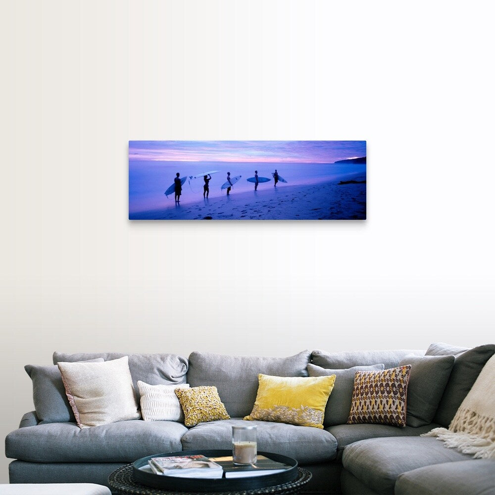 "Surfers on Beach Costa Rica" Canvas Wall Art