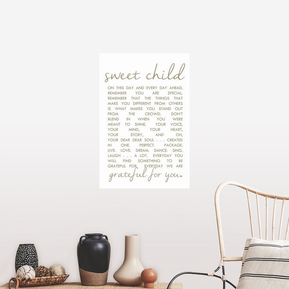"Sweet Child Letter" Poster Print