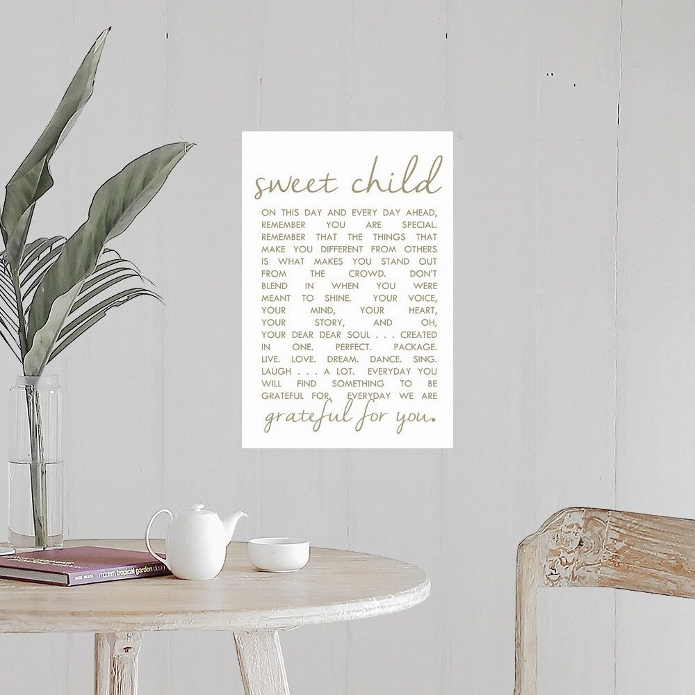 "Sweet Child Letter" Poster Print
