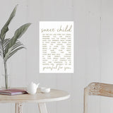 "Sweet Child Letter" Poster Print