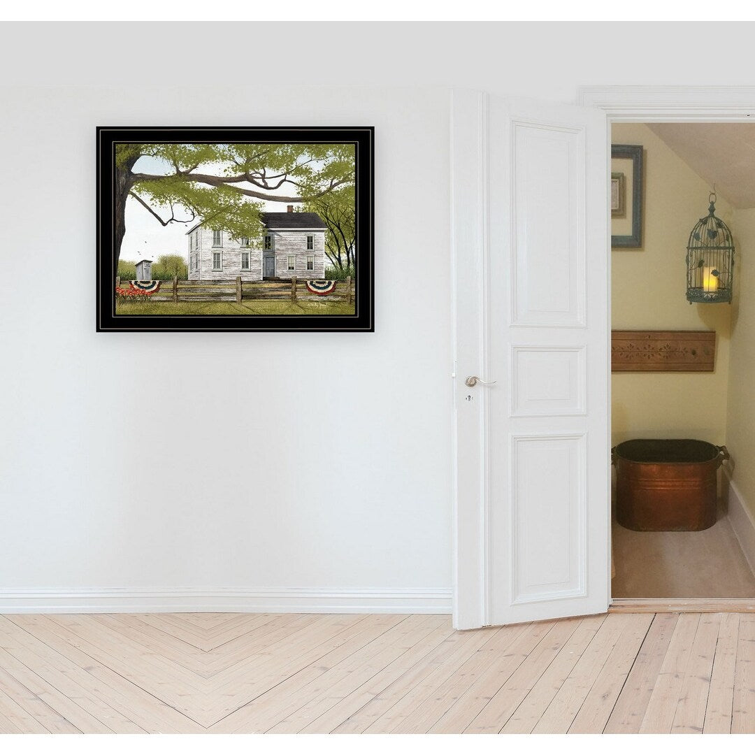 TrendyDecor4U Farmhouse "Sweet Summertime House" Framed Print Wall Art by Billy Jacobs