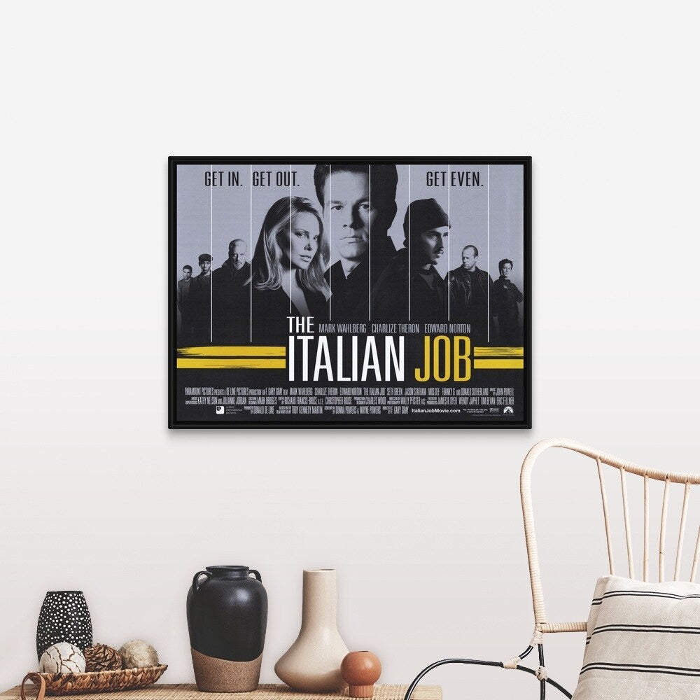 "The Italian Job (2003)" Black Float Frame Canvas Art