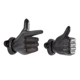 "Thumbs up & Pointing Finger" Dark Brown Cast Iron Wall Mount Hook Set (Set of 2)