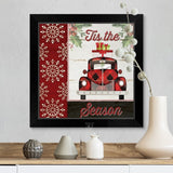 "Tis the Season Truck" Black Framed Print