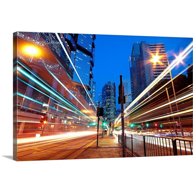 "Traffic at night" Canvas Wall Art