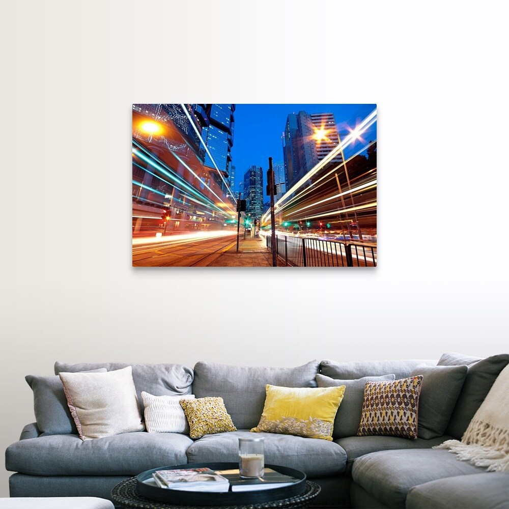 "Traffic at night" Canvas Wall Art