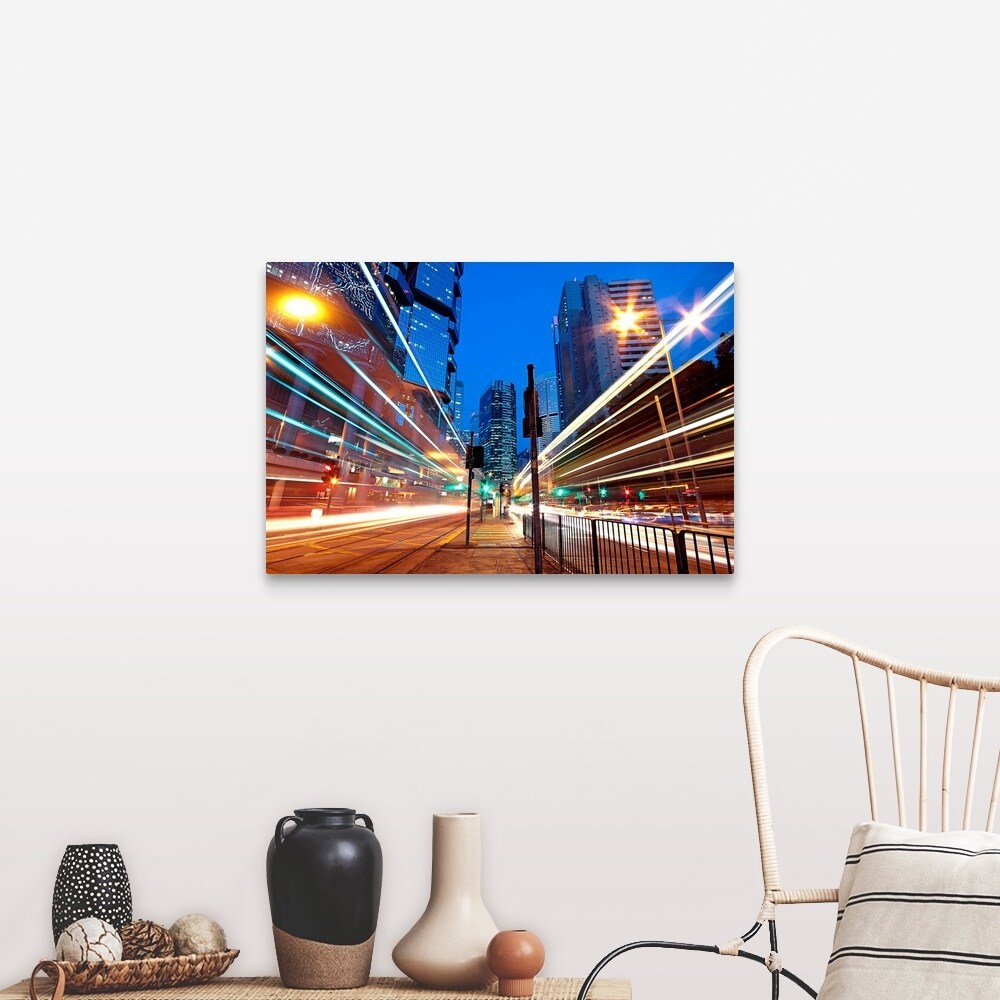 "Traffic at night" Canvas Wall Art