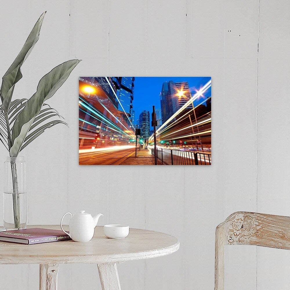 "Traffic at night" Canvas Wall Art